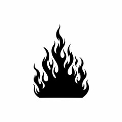 silhouette of a burning fire vector with a white background