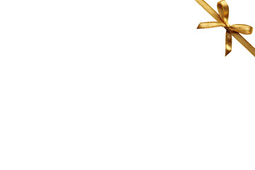 
Luxury Gold Satin Gift Bow Isolated on Transparent Background