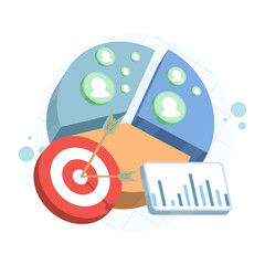 Marketing segmentation and audience targeting concept. Vector illustration for customer groups, targeted campaigns, and data-driven marketing strategy.