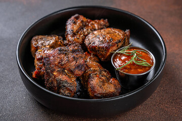 Grilled Pork Bites With Spicy Sauce