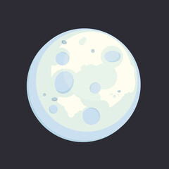 Obraz premium Minimal illustration of a full moon against a dark night sky. Calm celestial artwork with a dreamy atmosphere.
