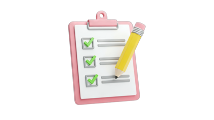 Checklist with Pencil: Completing Tasks Concept