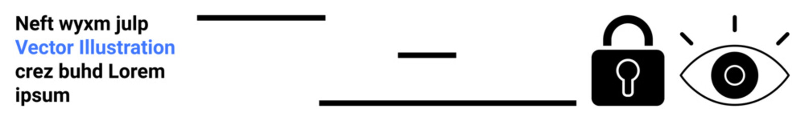 Cybersecurity, data privacy, surveillance, online safety, technology concept, digital security. Visual features include a lock symbol and an eye icon. Cybersecurity and data privacy