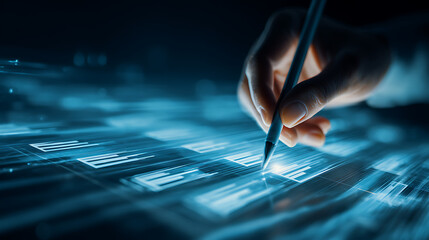 Futuristic digital interface data analysis technology