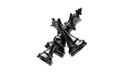 Fototapeta premium Chess Pieces Intertwined - Strategy and Competition Concept