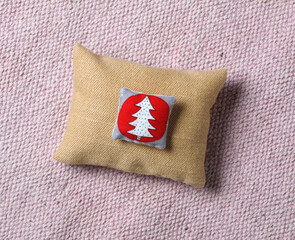 Holiday cushion with christmas tree