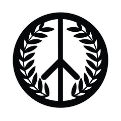Peace Symbol With Olive Leaves Icon