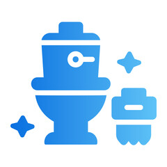 sparkling bathroom Line Gradient Icon