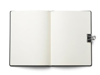 Open notebook with clip