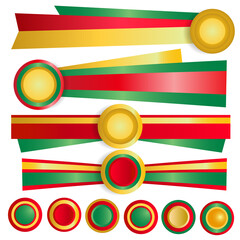 A collection of ribbons for Christmas and New Year