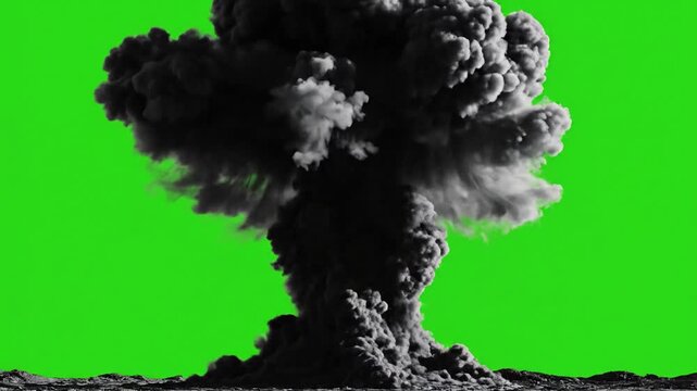 Lava Flow Eruption with smoke simulation rising from the effect ad_ready green screen smoke simulations style featuring smoke,