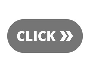 Click web button flat illustration with rounded corners on transparent background.
