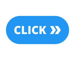 Click web button flat illustration with rounded corners isolated on transparent background. 