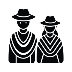 Peruvian Traditional Clothing People Icon