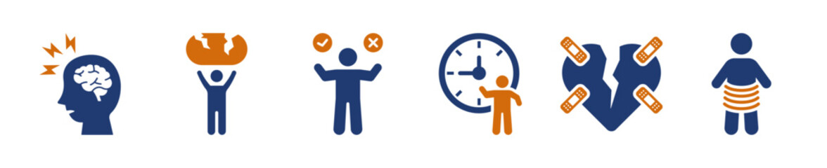 Favorite icon set, Solid style, vector illustration