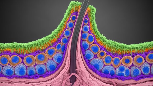 High Resolution Study of Cellular Proliferation in Human Hair Follicle for Dermatological Science