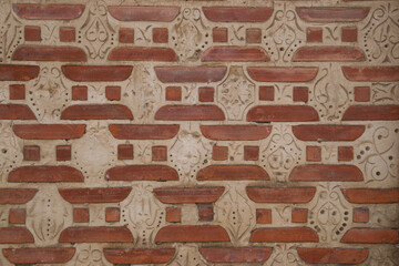 Mosaic patterns on the walls of Central Asian architecture