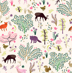 Forest animals pattern