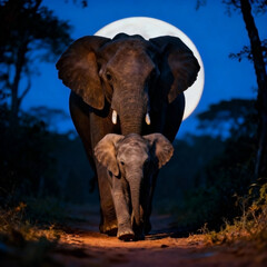 Obraz premium The Elephant and son