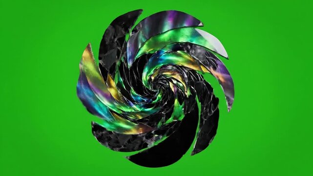 Mossy Stone Circle Animation with simple rotating circle pattern on effect green screen rotating patterns style featuring nature,