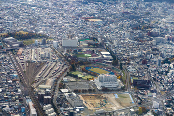 楽天モバイルパーク宮城付近を空撮
