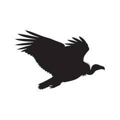 Obraz premium vultur silhouette vector flat illustration on white background