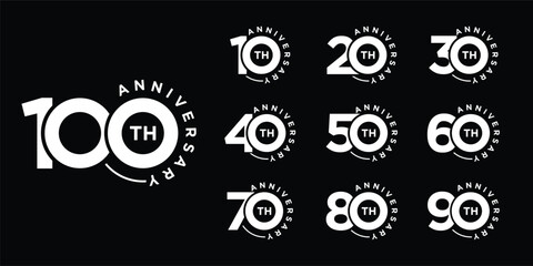 Collection of anniversary logo design. Celebration day special vector symbol icon concept