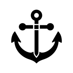 anchor icon black silhouette vector illustration on transparent background