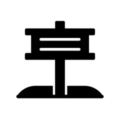 beach sign icon black silhouette vector illustration on transparent background