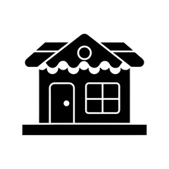 christmas mailbox icon black silhouette vector illustration on transparent background