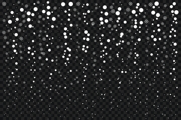 Falling Snow Particle Background Vector Texture. Abstract falling snow particle background vector featuring scattered white dots on dark background.