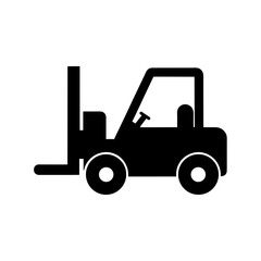 forklift icon black silhouette vector illustration on transparent background