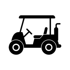 golf cart icon black silhouette vector illustration on transparent background