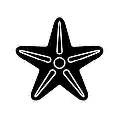 starfish icon black silhouette vector illustration on transparent background