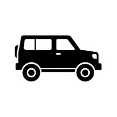 suv icon black silhouette vector illustration on transparent background