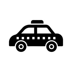 taxi icon black silhouette vector illustration on transparent background