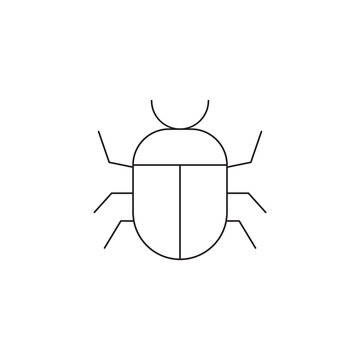 Outline Bug Icon Symbolizing Software Error or Virus Malware