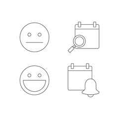 Line App Icons Neutral Happy Face Search Notification Bell