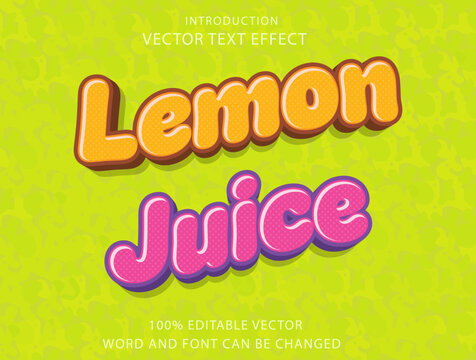 Editable Text Effect Lemon Juice For Food Menu - Powered by Adobe