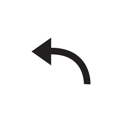 Solid Curved Arrow Icon for Undo Return Previous Action