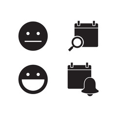 Solid App Icons Search Find Notification Bell Schedule Date