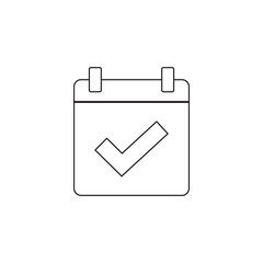 Outline Calendar Check Mark Icon Task Completed Date Approved