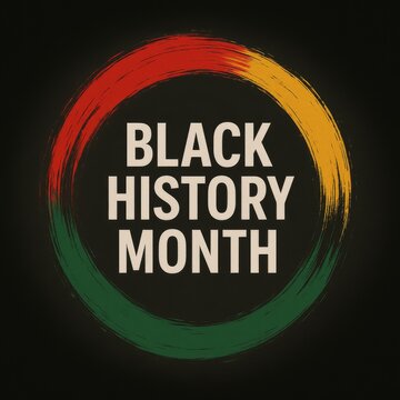Black history month celebration logo with red, yellow, green colors