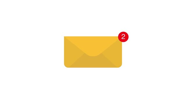 New email notification animation showing unread message alert on green screen background