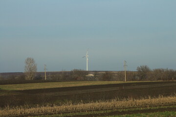 A field with wind turbines © parpalac