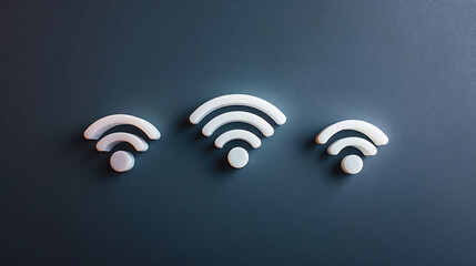 wi fi icon on blue background