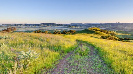 Obraz premium Golden Dawn Spring Valley Landscape texture for layouts