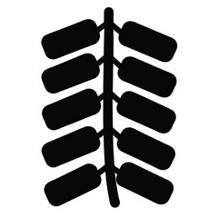 Stylized representation of a traditional Chinese firecracker string in black silhouette