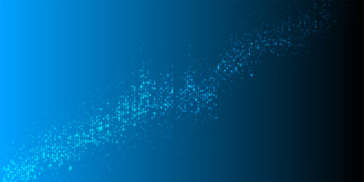 Abstract blue growing financial graph chart sparkling background. Vector glowing tech design