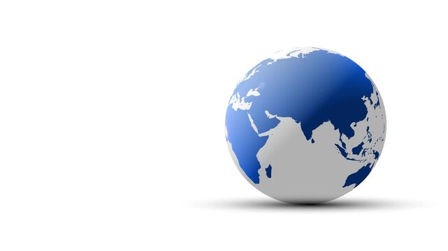 mondo, pianeta, terra, rotazione, appoggiato, sfondo bianco, mappamondo